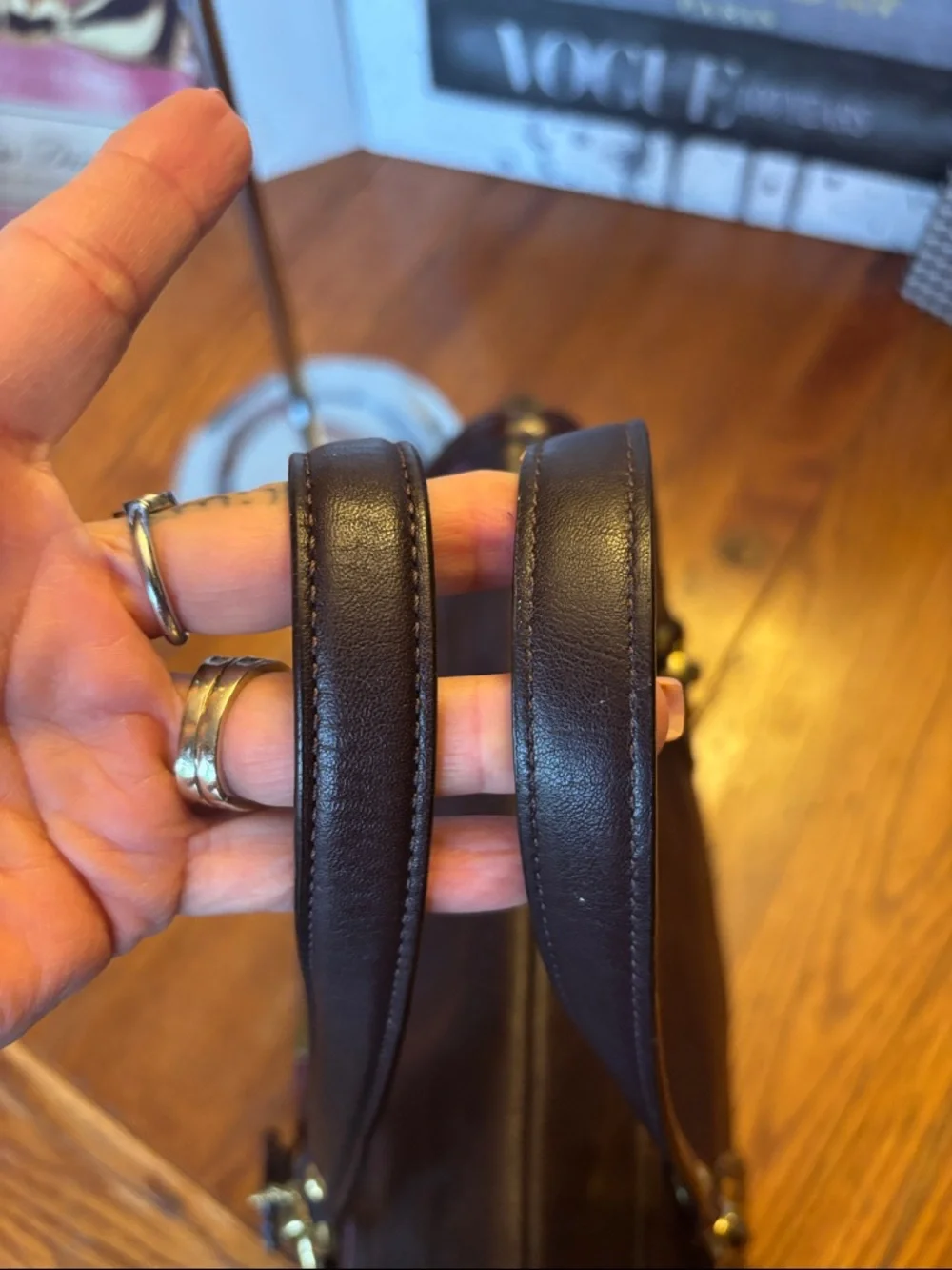 Coach Kristin Elevated Ostrich Embossed Satchel Plum 18232 - Picture 8 of 14